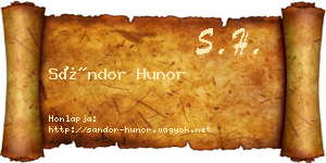 Sándor Hunor névjegykártya