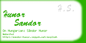 hunor sandor business card