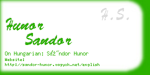 hunor sandor business card